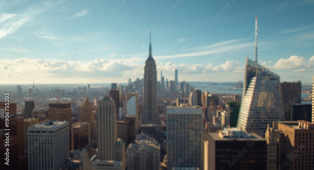 Fototapeta premium handcrafted artistic city skyline with high rise buildings background