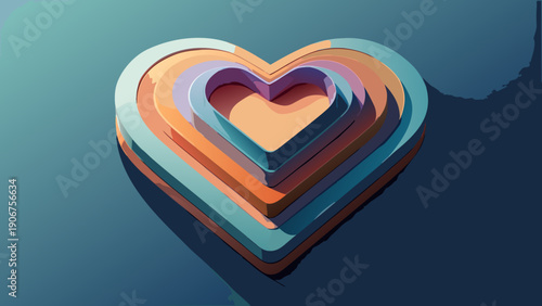 heart shape on blue background