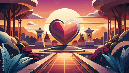 hot air balloon in sunset