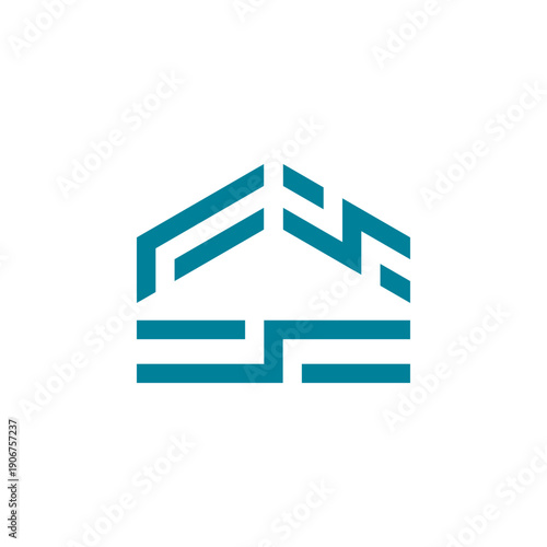 Modern Geometric House Real Estate Building Construction Architecture Home Property Abstract Logo Design Vector