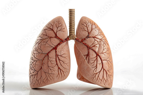 Human Lungs with Bronchial Structure 3D Render