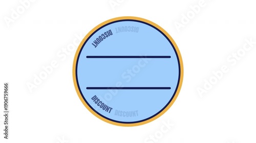 Discount blue circle sticker badge animation. Price reduction. Store sales. Product deal. Special offer markdown. Isolated animated label. Digital marketing. Online promotion. Ads video overlay