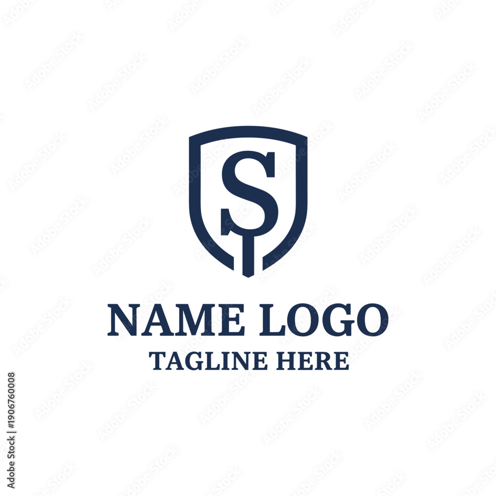 Obraz premium Professional S Letter Shield Logo Template
