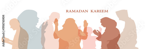 Ramadan Community Prayer Togetherness Silhouette
