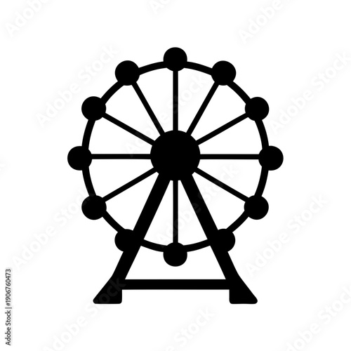 Silhouette of a classic Ferris wheel representing fun, entertainment, and amusement