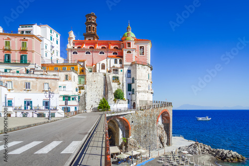 Amalfi, Italy. Atrani, small town on Tyrrhenian Sea coastline, Amalfitana region.