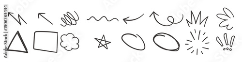 Hand drawn doodles graphic design elements. handcrafted elements vector