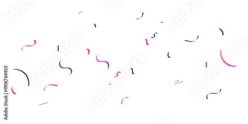 Bright Pink And Purple Confetti Streamers Swirling In Festive Motion Creating Joyful Party Celebration Atmosphere For Event Promotion, Birthday Invitations, And Marketing Design