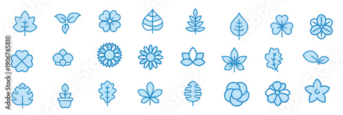  flower icons vector design