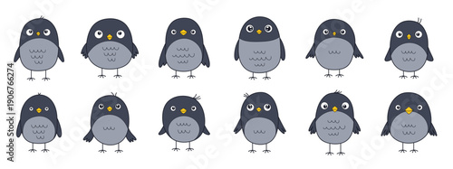 cute crow clipart design illustration