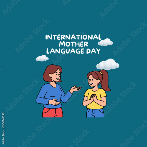 International Mother Language Day. 21st February Language Day post shows diverse group of people representing different cultures along with greetings in various languages like Hello, Bonjour.



