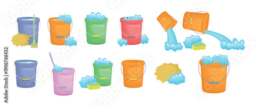 bucket with foam clipart design illustration
