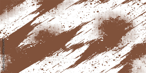 Vintage grunge design featuring a coffee beans pattern on an old textured paper background with an artistic border frame illustration