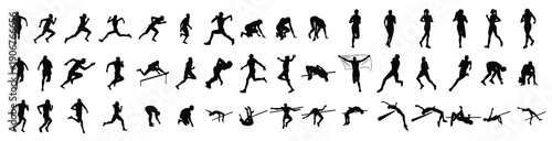 Black Silhouettes Athletes vector illustration
