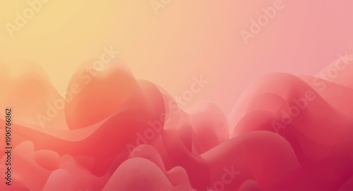 Abstract gradient cloud background with smooth yellow and red pastel tones