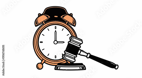 Alarm clock with gavel