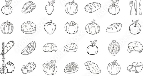 Assortment of fresh produce, baked goods, and a roasted chicken