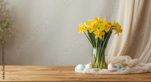Wallpaper Mural Inviting interior designed for Easter with yellow daffodils and soft background Torontodigital.ca