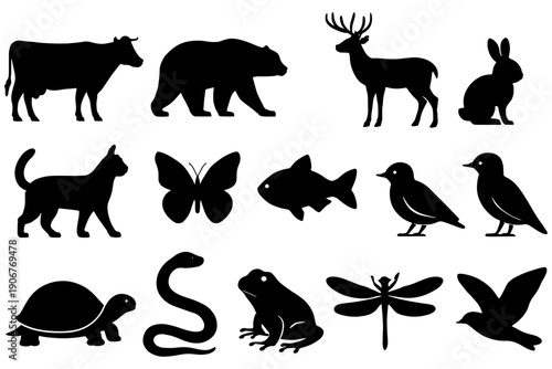 animals silhouettes vector,
Wildlife and Pet Silhouettes Set – Mammals, Birds, Insects, Reptiles Vector
