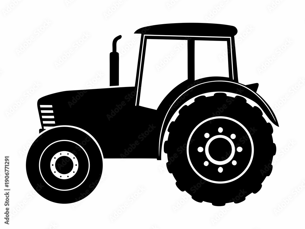 Obraz premium agricultural heavy duty farm tractor silhouette