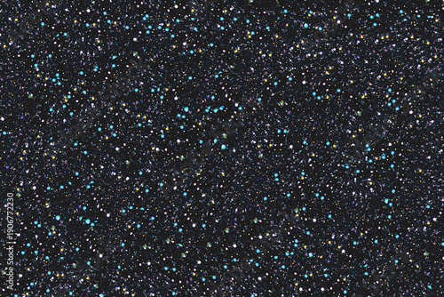 Dark blue and black glitter texture background with sparkling iridescent particles, abstract festive shimmer surface for design overlay