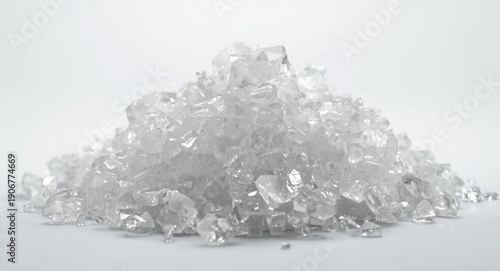 High grade polycrystalline silicon material photographed against white background