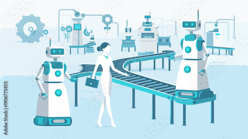 Modern Automated Smart Factory with Human Supervisor and Intelligent Robots