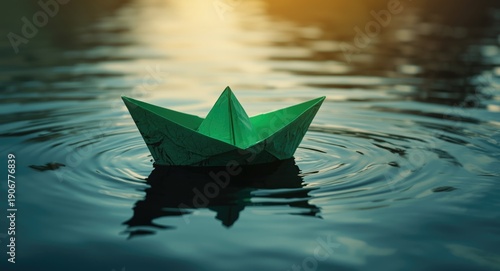 Green paper boat completing a successful run after prior failures