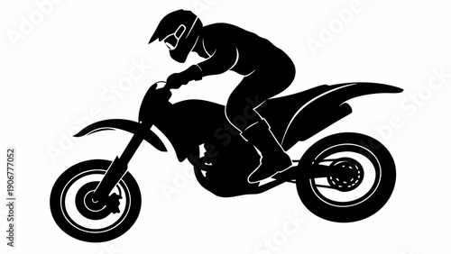 motocross rider jumping dirt bike silhouette
