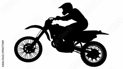 extreme motocross rider jumping dirt bike silhouette