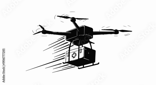 Medical drone delivering emergency supplies with speed and precision