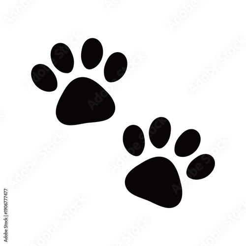 猫・犬の足跡のイラスト　かわいい肉球の素材