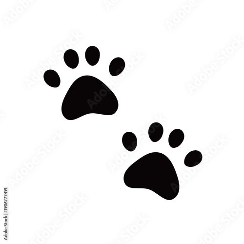 猫・犬の足跡のイラスト　かわいい肉球の素材