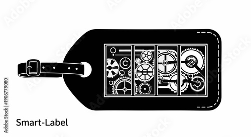 Steampunk inspired luggage tag with intricate gear mechanism design