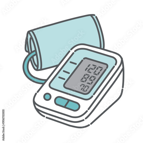 電子血圧計（上腕式血圧計）のイラスト
