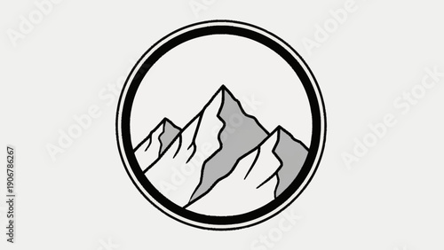 Black and White Mountain Logo Design.