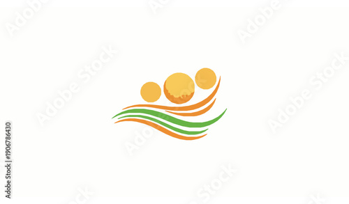 Abstract levitating pani puri logo vector for modern food startup