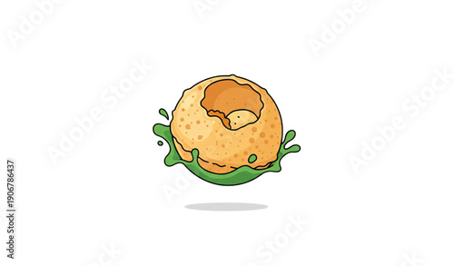 Levitation pani puri logo vector for Indian street food brand