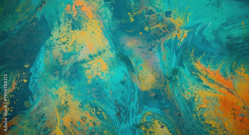 Naklejka premium Bright abstract design covering asphalt surface with gasoline coloration