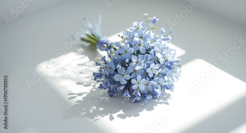 Wallpaper Mural delightful bouquet of blue flowers on a spotless white surface Torontodigital.ca