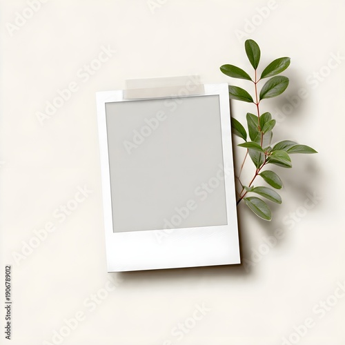 Blank Polaroid Photo Frame Mockup Isolated on White
