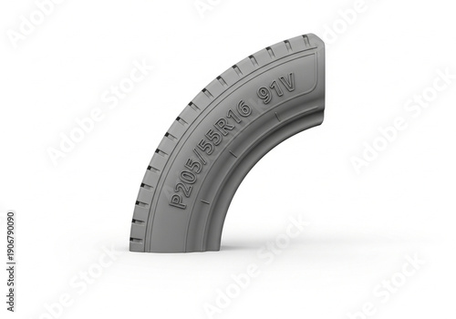 3D rendering of a gray tire.