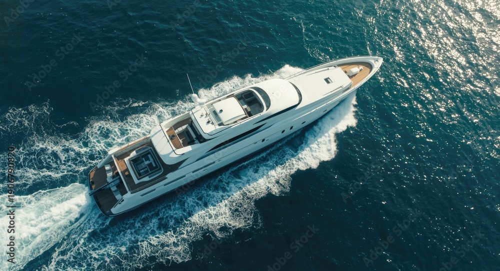 custom made wallpaper toronto digitalDrone shot of a massive white yacht cutting through ocean waters swiftly