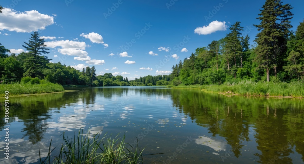Obraz premium A pristine lake environment found in an official wildlife habitat reserve