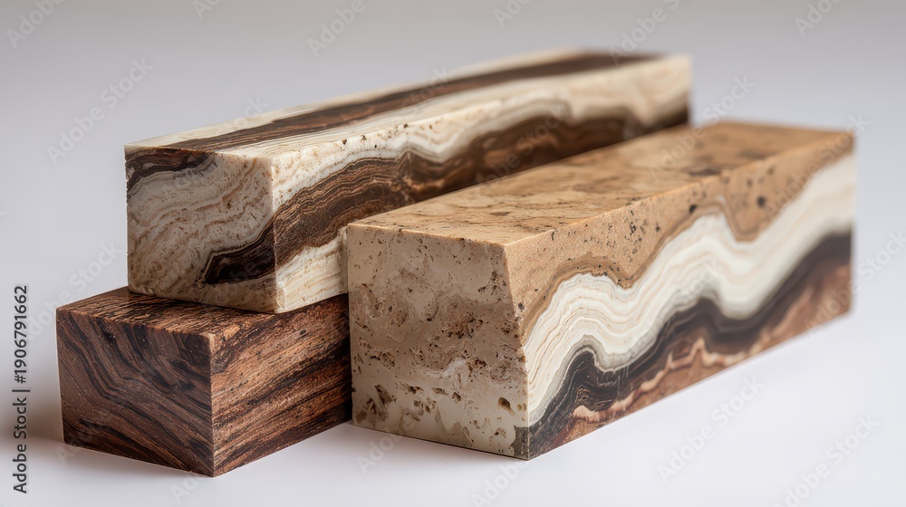Fototapeta premium Beautifully Crafted Wooden Blocks with Unique Natural Patterns