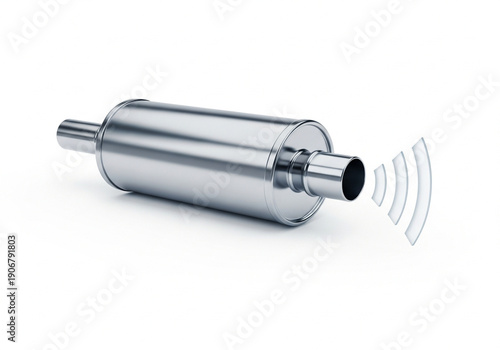 A silver cylindrical object with signal waves.