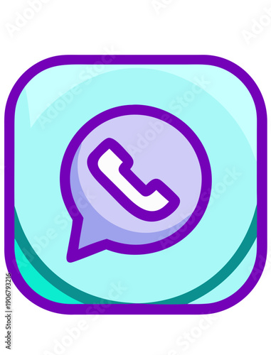 WhatsApp icon for chat apps, contact buttons and communication designs.