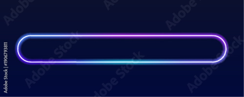 Gradient neon rectangular frame with soft glowing light effect. Perfect for digital banners, posters, and UI designs. Vector luminous element. 
