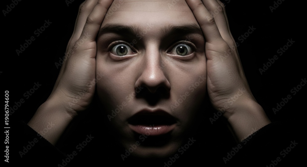 Fototapeta premium Man with Hands on Head Looking Worried.