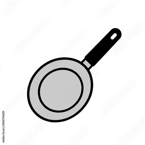 Frying Pan Cooking Utensil Flat Vector Icon